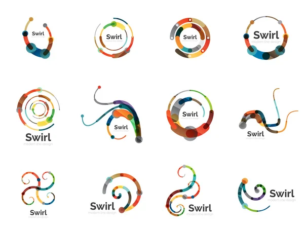 Vektor Swirl Circle Logo Set — Stockvektor