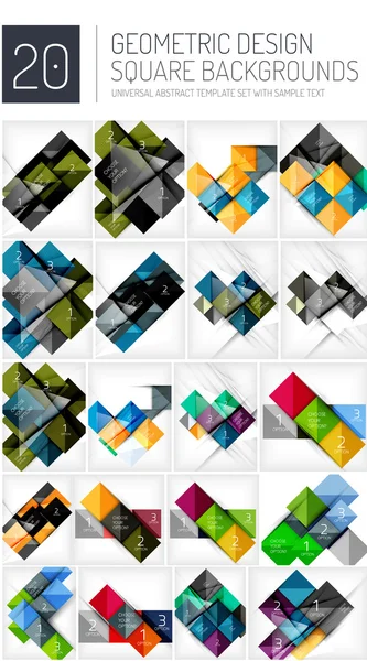 Mega collectie van vierkant geometrische achtergronden — Stockvector