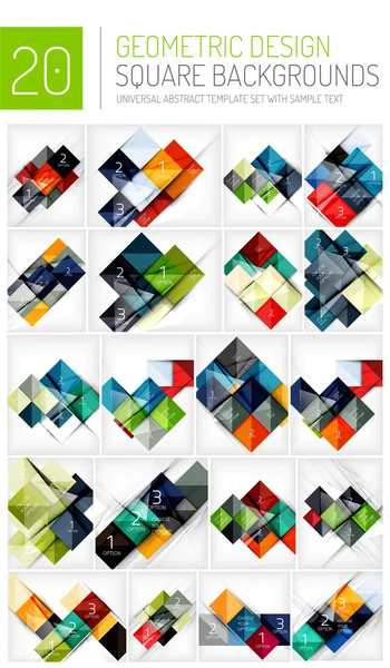 Mega collection de milieux géométriques carrés — Image vectorielle