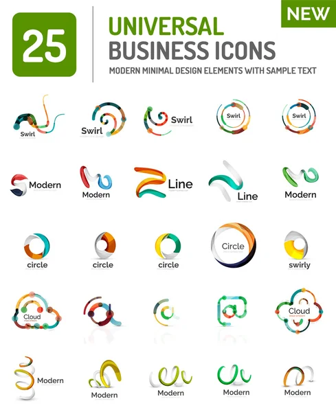Collezione logo, set di icone geometriche astratte per il business — Vettoriale Stock