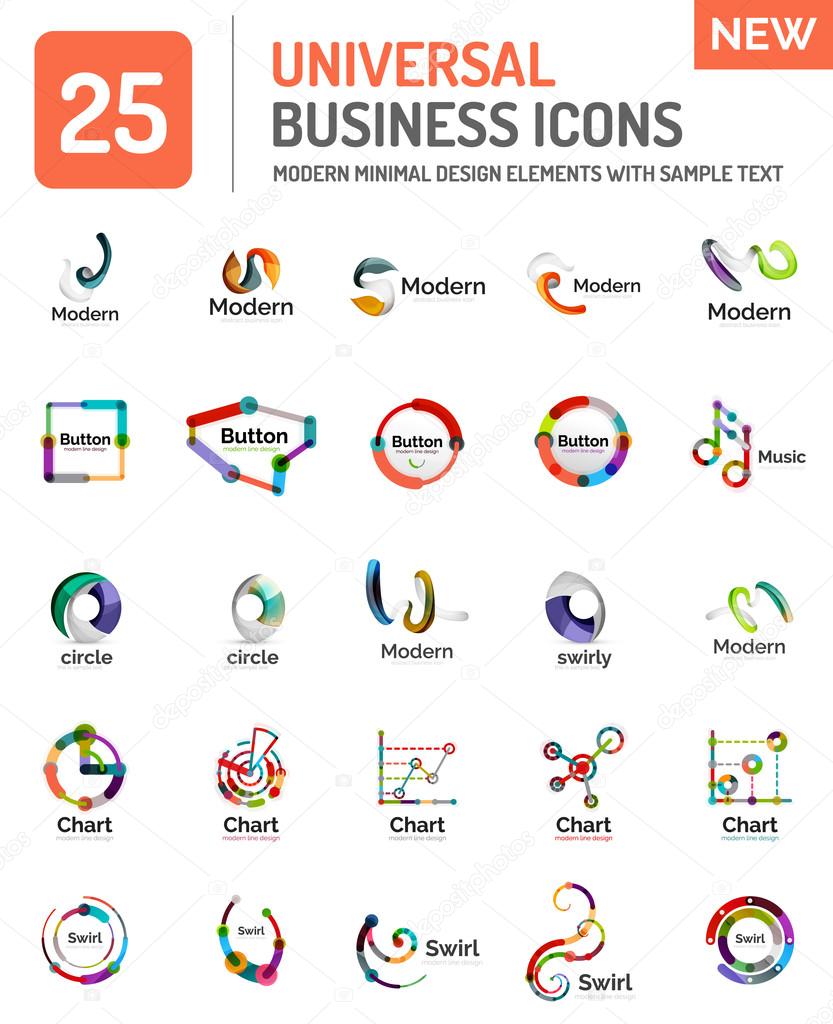 Vector set of various new universal business logos