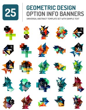 Web kutusu geometrik afiş kümesi