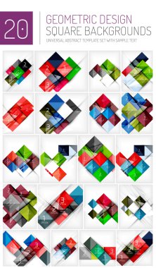 Kare geometrik arka planlar mega toplama