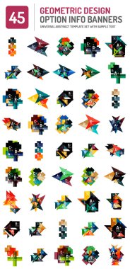 Web kutusu geometrik afiş kümesi