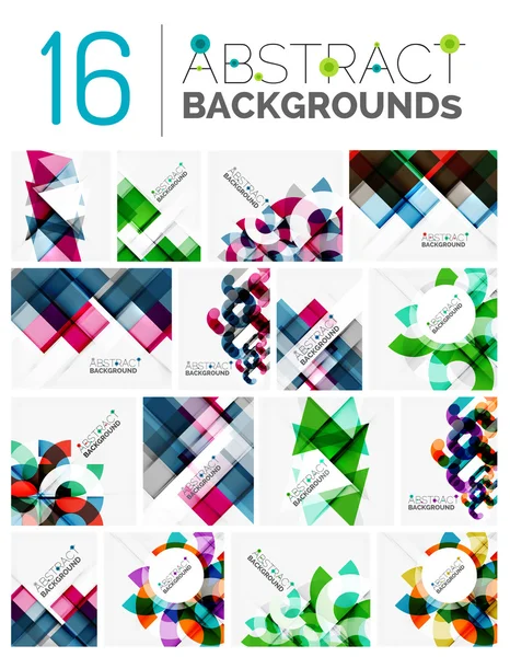 Set of modern geometric abstract shape backgrounds — Stock Vector