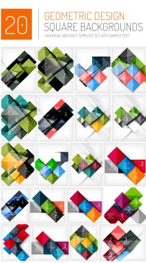 Kare geometrik arka planlar mega toplama