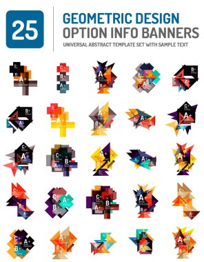 Web kutusu geometrik afiş kümesi