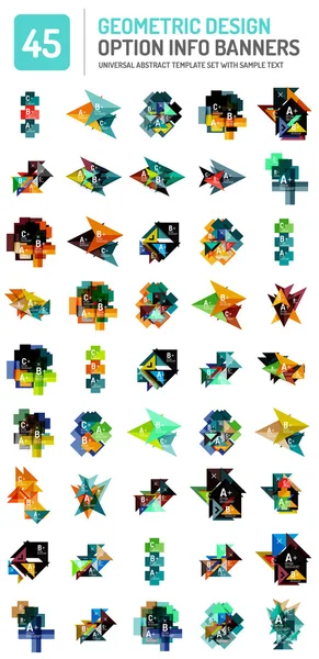 Conjunto de banners geométricos de caja web — Archivo Imágenes Vectoriales