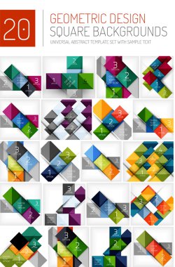 Kare geometrik arka planlar mega toplama