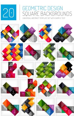 Kare geometrik arka planlar mega toplama