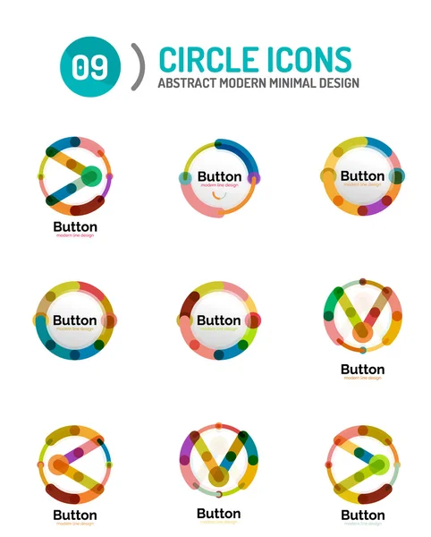 Coleção de logotipos círculo abstrato — Vetor de Stock
