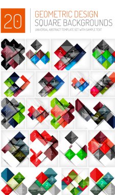 Kare geometrik arka planlar mega toplama