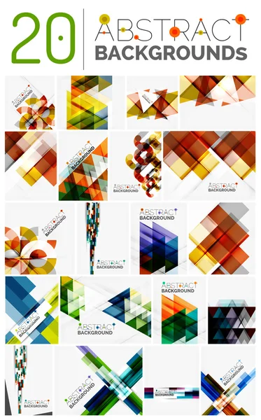 Set of modern geometric abstract shape backgrounds — Stock Vector