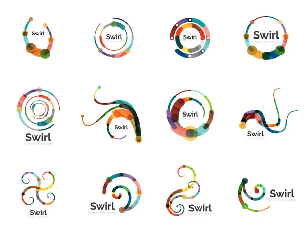 Vector swirl cirkel logo set — Stockvector