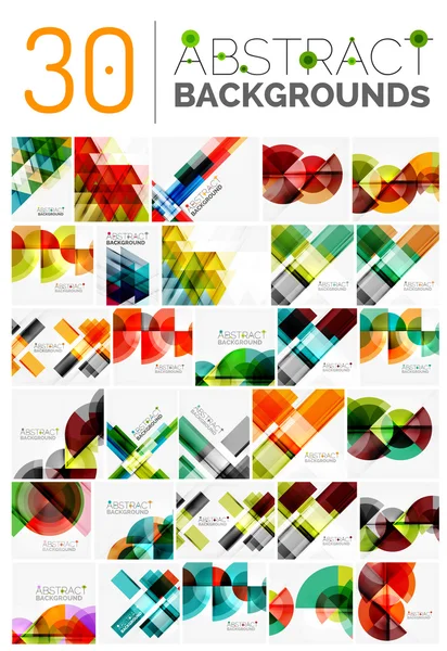 Collection of various abstract backgrounds, geometric style — Stock Vector