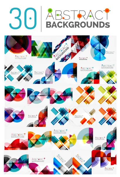 Collection de différents milieux abstraits, style géométrique — Image vectorielle