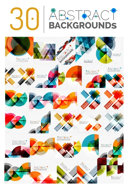 Collection de différents milieux abstraits, style géométrique — Image vectorielle