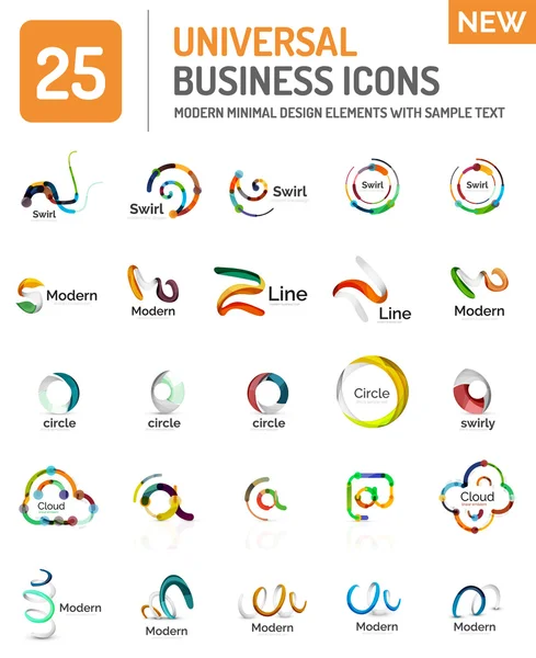 Collezione logo, set di icone geometriche astratte per il business — Vettoriale Stock