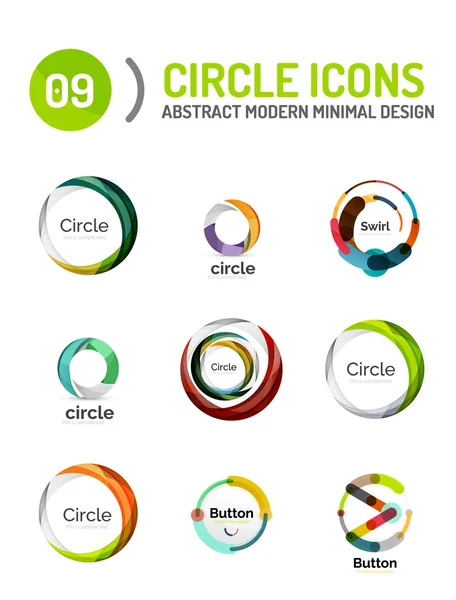 Ensemble de différents logos de cercle — Image vectorielle