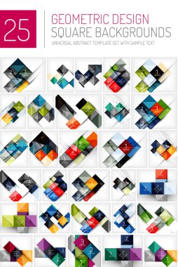 Kare geometrik arka planlar mega toplama