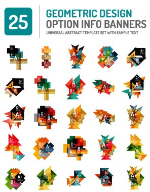 Web kutusu geometrik afiş kümesi