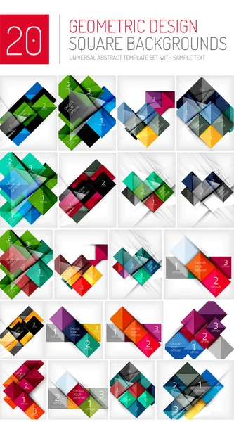 Mega collectie van vierkant geometrische achtergronden — Stockvector