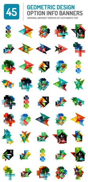 Set van web vak geometrische banners — Stockvector