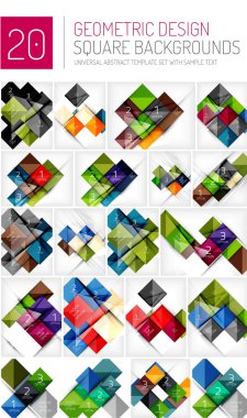 Kare geometrik arka planlar mega toplama