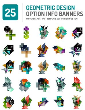 Web kutusu geometrik afiş kümesi