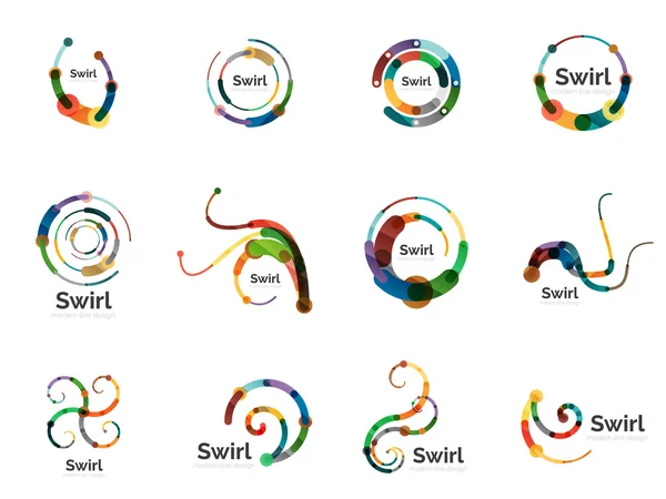 Vector swirl cirkel logo set — Stockvector
