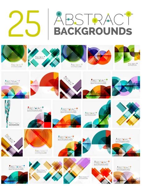 Collection of various abstract backgrounds, geometric style — Stock Vector