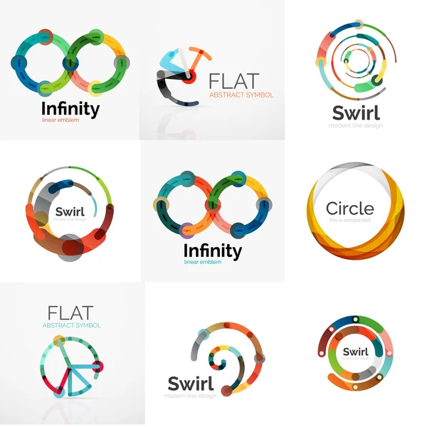 Collection of abstract circle logos — Stock Vector
