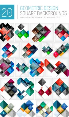 Kare geometrik arka planlar mega toplama