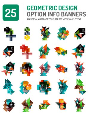 Web kutusu geometrik afiş kümesi