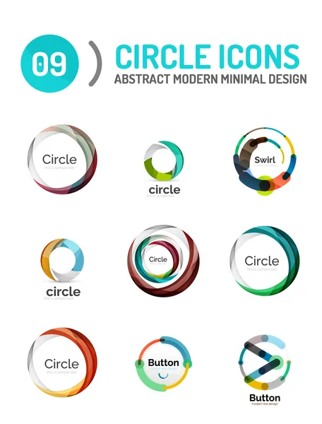 Ensemble de différents logos de cercle — Image vectorielle