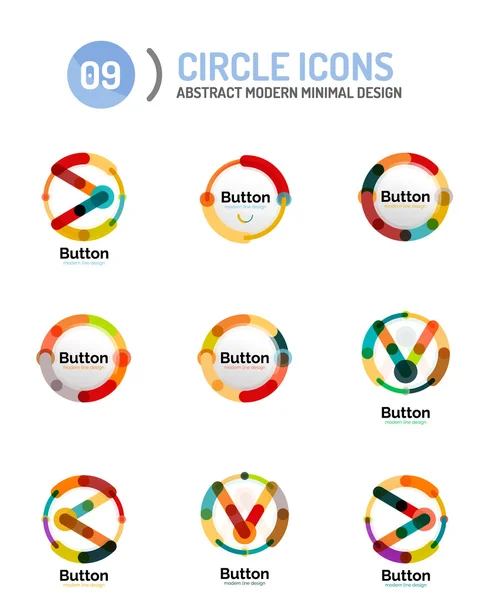Коллекция абстрактных логотипов кругов — стоковый вектор