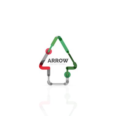 Doğrusal ok soyut logosu, bağlı Doğrusal işaretçi şekil hatlarının çok renkli kesimleri