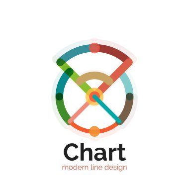 İnce bir çizgi grafik logo tasarımı. Grafik simge modern renkli düz stil