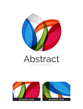 Daire logo. Şeffaf örtüşen girdap şekiller. Modern temiz iş simgesi