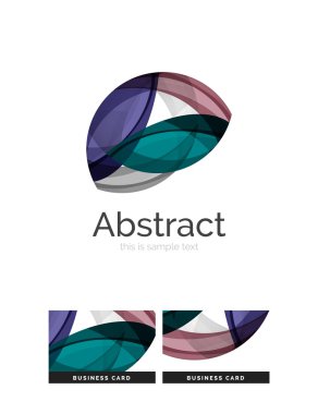 Daire logo. Şeffaf örtüşen girdap şekiller. Modern temiz iş simgesi