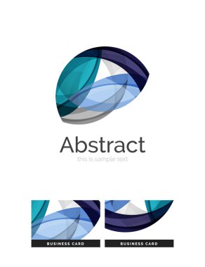 Daire logo. Şeffaf örtüşen girdap şekiller. Modern temiz iş simgesi