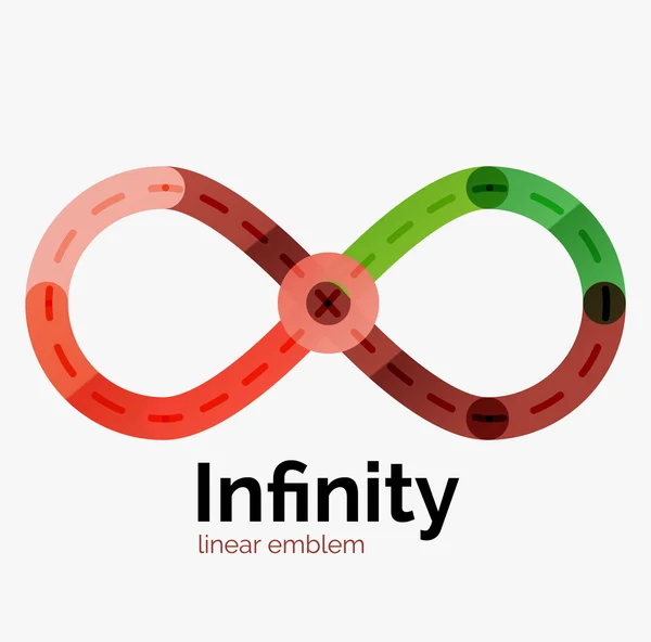 Vector infinity logotyp, platt färgglada design — Stock vektor