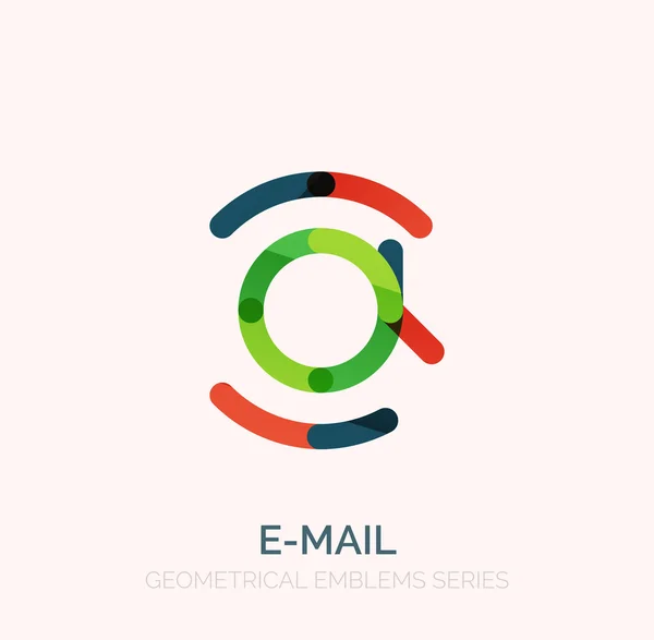 Símbolo de negocio de correo electrónico vectorial, o en el logotipo signo. Diseño lineal minimalista de iconos planos — Vector de stock