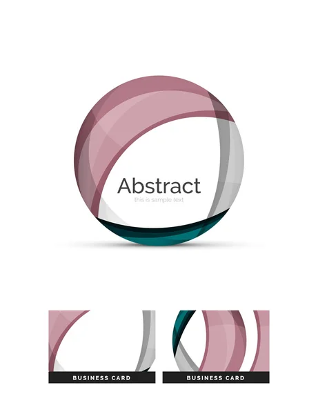 Cirkel logo. Transparante overlappende swirl vormen. Moderne schone zakelijke pictogram — Stockvector