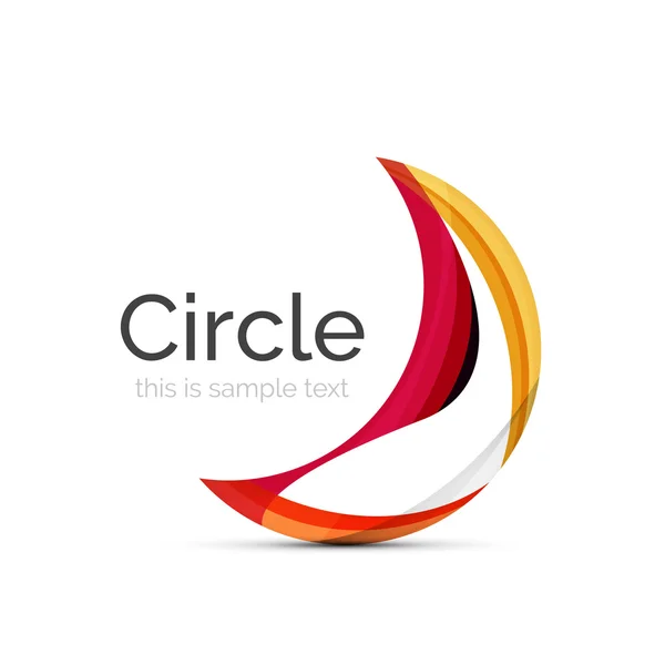 Logo du cercle. Formes de tourbillon se chevauchant transparentes. icône moderne entreprise propre — Image vectorielle