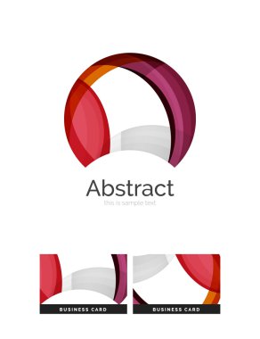 Daire logo. Şeffaf örtüşen girdap şekiller. Modern temiz iş simgesi