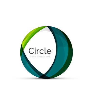 Daire logo. Şeffaf örtüşen girdap şekiller. Modern temiz iş simgesi