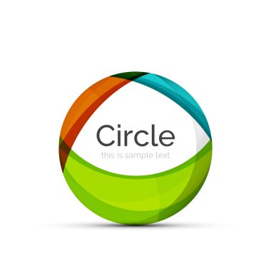 Daire logo. Şeffaf örtüşen girdap şekiller. Modern temiz iş simgesi