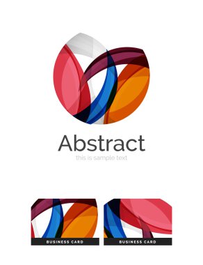 Daire logo. Şeffaf örtüşen girdap şekiller. Modern temiz iş simgesi