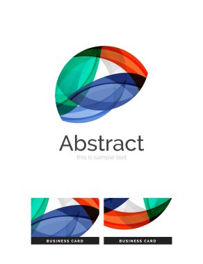 Daire logo. Şeffaf örtüşen girdap şekiller. Modern temiz iş simgesi